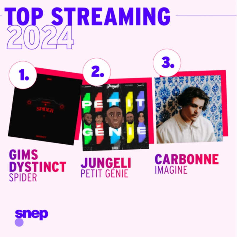 Le top 3 streaming - SNEP